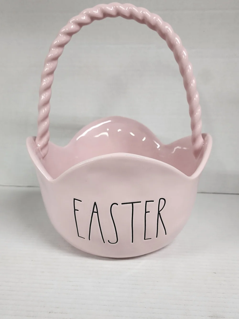 Rae Dunn Pink Easter Ceramic Basket